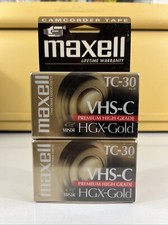 Maxell HGX-Gold Premium High Grade Camcorder Videotape VHS-C TC-30 Pack Of 2