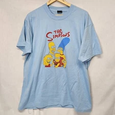Vtg The Simpsons Screen Stars Best Tee Light Blue Short Sleeve Sz XXL