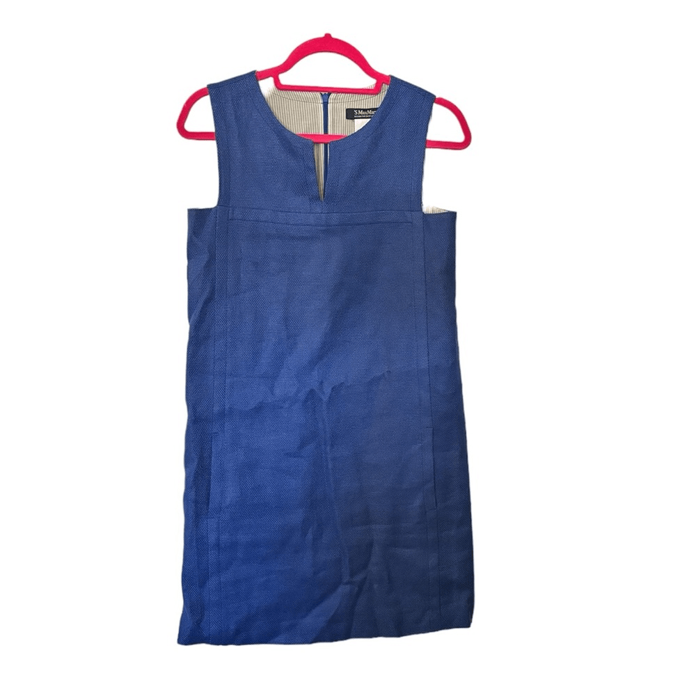 S MaxMara Linen blend fully lined Mini Shift Dress pockets Size 6 | eBay