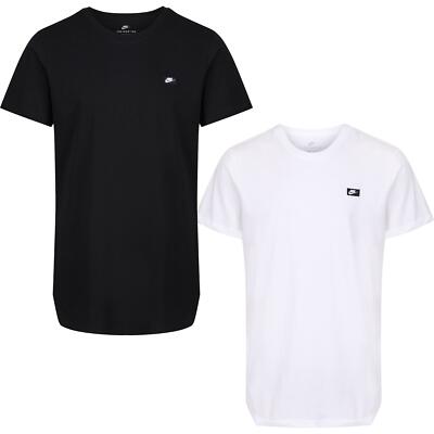 NIKE MEN'S MODERN TALL T-SHIRT TEE BLACK WHITE SUMMER CREW NECK NEW BNWT  UK
