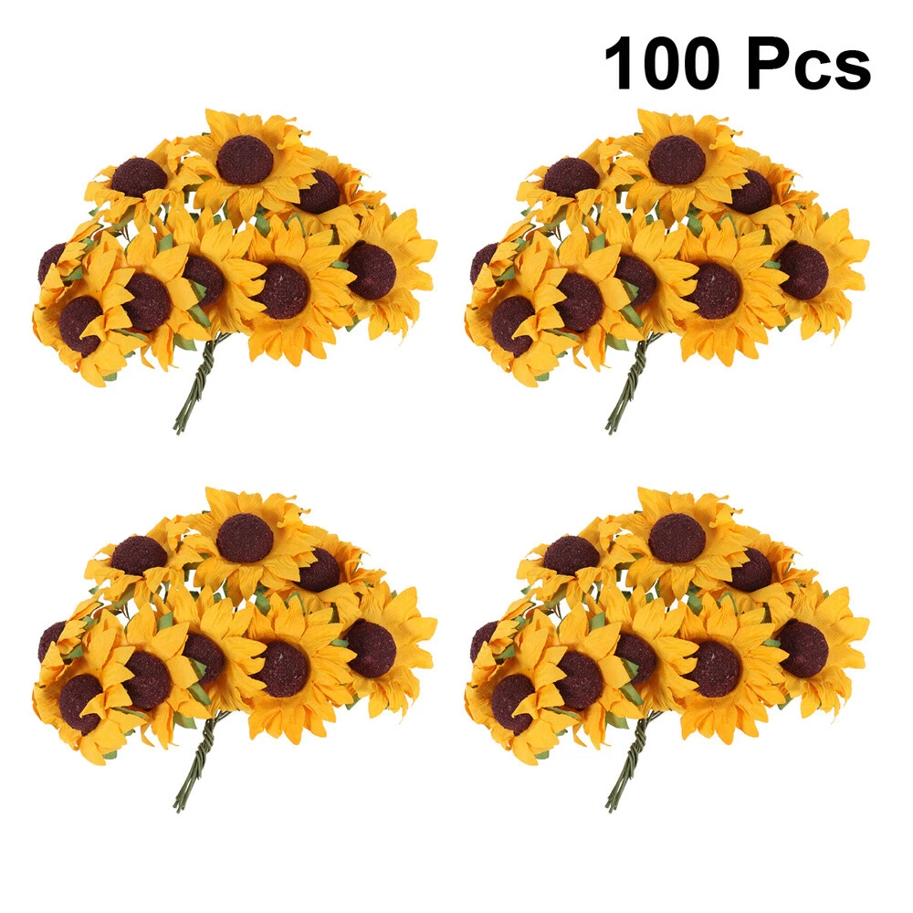 100pcs Small Sunflowers Mini Silk Sunflower Artificial Fake Flowers