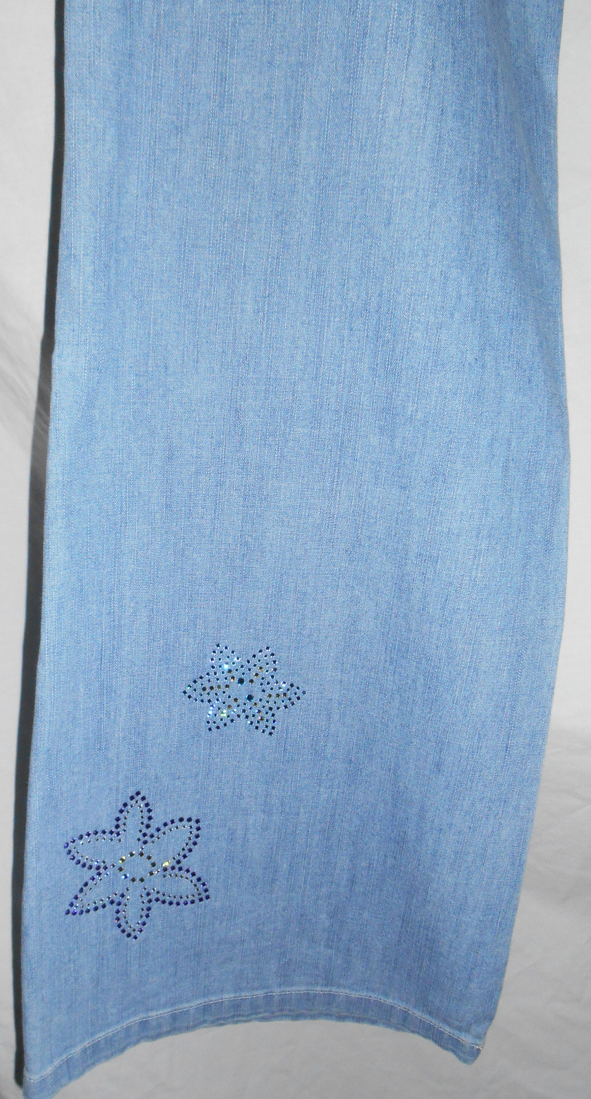 ESCADA SPORT Vintage Jeans 12 42 Blue Denim Pants Swarovski Bird Flowers Palm image 9
