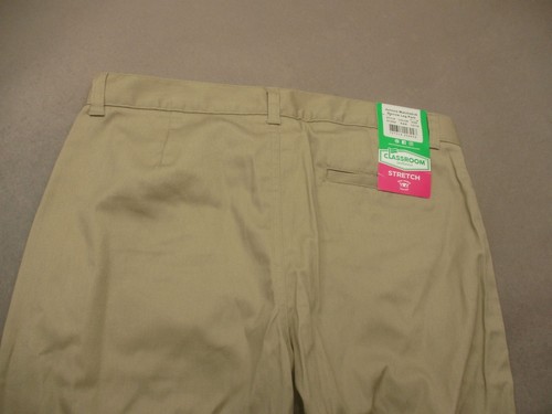 NWT Classroom Uniforms Size 13-14 Boys Beige Cotton Stretch Straight Pants 825 - Picture 8 of 9