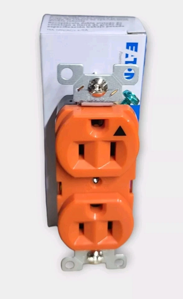 Lote de 10 RECEPTÁCULOS DÚPLEX A TIERRA AISLADOS EATON ARROW HART IG5262RN 15A 125V Foto 2 de 4