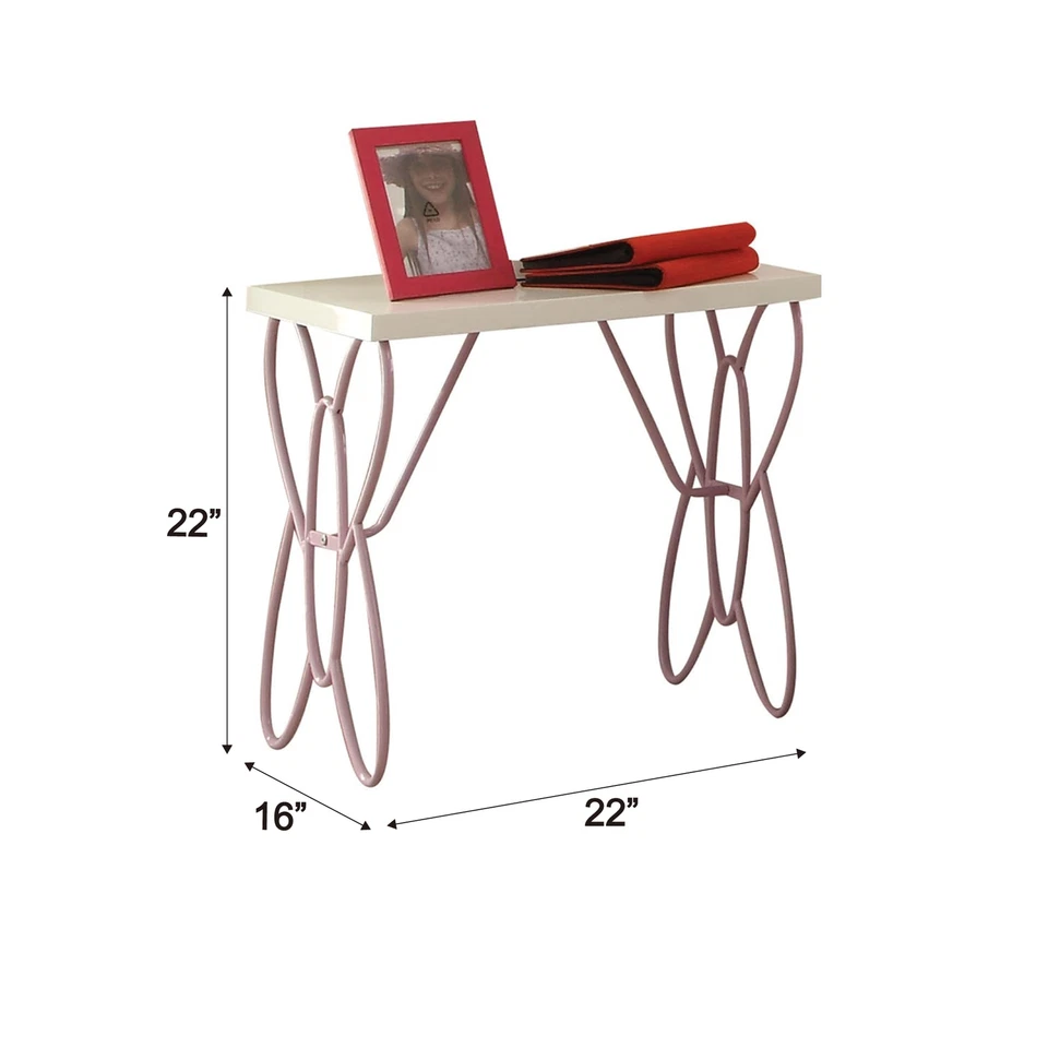PRIYA II NIGHTSTAND WITH METAL TUBE IN WHITE AND LIGHT PURPLE - Image 2 of 4