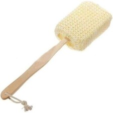 New Fe Jute Weave Exfoliating Back Scrubber with Long Handle