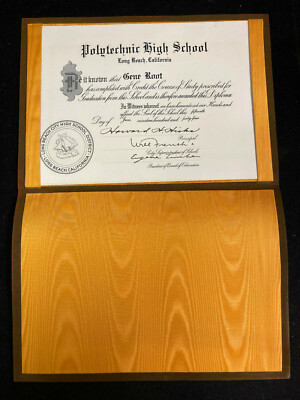 1944 POLYTECHNIC HIGH SCHOOL DIPLOMA, LONG BEACH, CALIFORNIA, GENE ROOT
