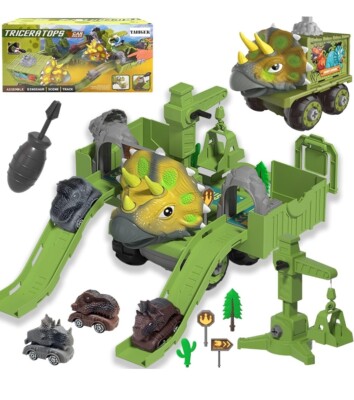 Dinosaurier Spielzeug LKW 32 Stck. Zum Selbermachen auseinandernehmen Dinosaurier Spielzeugauto Kit mit Bohrer UK