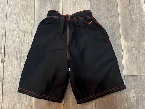 Nike black and neon orange swim trunk shorts boys S - Picture 3 of 5