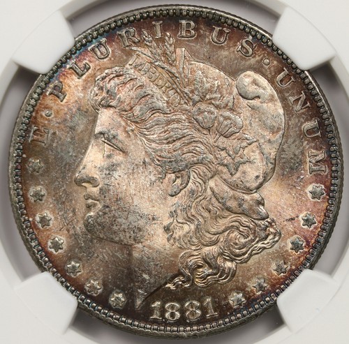 1881 Morgan Dollar Silver $1 MS 63 NGC - Picture 3 of 4