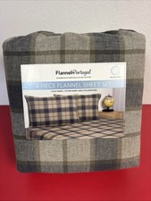 Flannel of Portugal Sheets, Queen 4 Piece Set Dark Plaid New With Tags