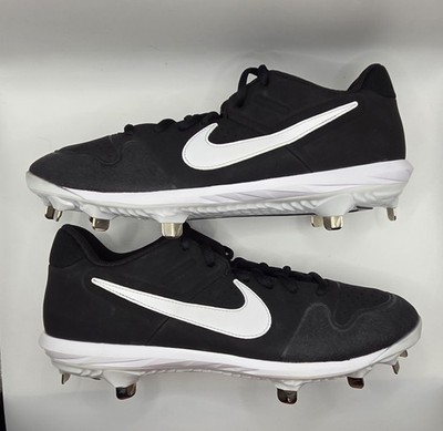 Nike Alpha Huarache Varsiry Low Baseball Cleats Manes Size 10 Balck/white