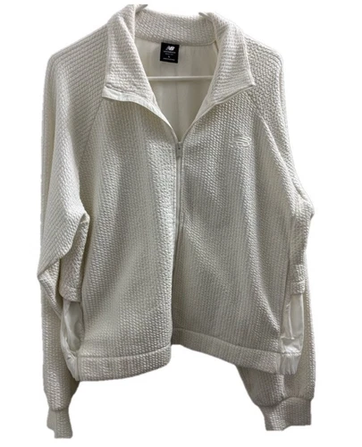 OFF WHITE Giacca trapuntata donna New Balance bianco sporco taglia Large usata delicatamente