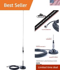 Effortless Setup 28" CB Antenna Kit - Universal Coverage  Strong Magnetic Mount