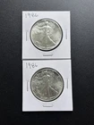 1986 American Silver Eagles Lot of (2) Coins BU .999 early original very nice
