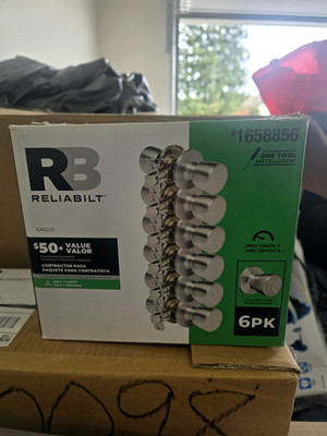 Reliabilt Hall/Closet Door Knob Contractor 6 Pk Galo1658856 ANSI Grade 3 NIB