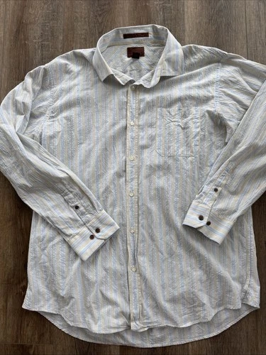 Born Men's XL Seersucker Button-Down Shirt Striped Cotton Bamboo C5 - product listing photo