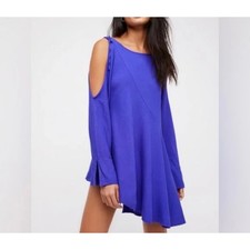 Free People Clear Skies Cold Shoulder Tunic Violet Blouse/Dress Size S NWT