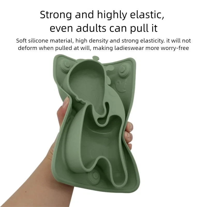 Geteilter Silikonteller für Kinder mit niedlichem Giraffen Motiv BPA frei - Bild 2 von 4