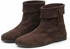 Medieval Viking Leather Boots for Men   Renaissance Pirate Costume Footwear   7s