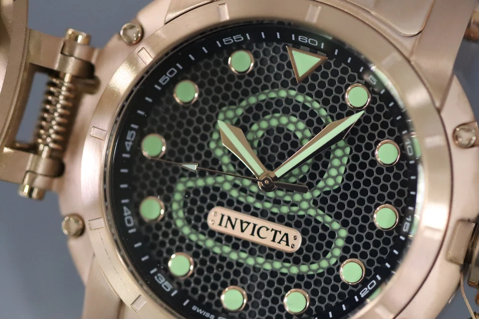 INVICTA Pro Diver Hombres 57mm Acero Inoxidable Oro Rosa Esfera Negra 513 Cuarzo Foto 4 de 4