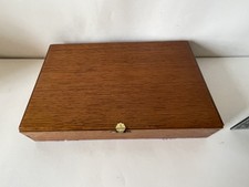 Vintage Wooden Box with Latch Closing Hinged Lid Jewellery Trinkets Retro Chic 