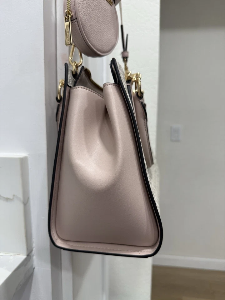 Bolsa feminina Michael Kors monograma bege rosa - Imagem 4 de 4