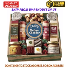 Holiday High Notes Gift Basket Assorted Summer Sausage Meats and Cheeses, Cho...