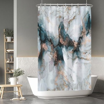 Baocicoo Green White Marble Modern Abstract Luxury Texture 48W x 72H Green 1