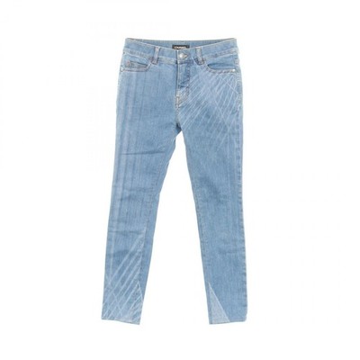 CHANEL COCO Mark button Denim pants trouser P47726V35865 cotton Blue Used #34 CC