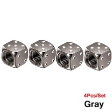 4x Aluminum Dice Tire Valve Caps Dustproof Stem Covers For Car Truck Moto Bike 4x Aluminum Dice Tire Valve Caps Dustproof Stem Covers For Car Truck Moto Bike