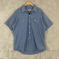 Vtg 90s Big Mac Penneys Chambray Shirt Mens Xl/2XL Polyester Denim Work Button