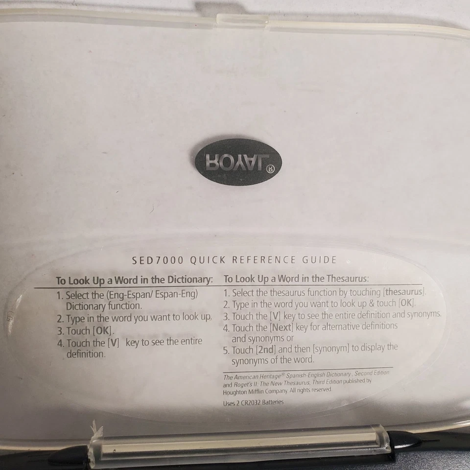 Royal SED7000 Diccionario Bilingüe Español-Inglés Tesauro Electrónico Foto 3 de 4