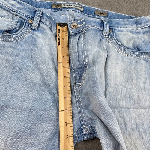 BKE Tyler Straight Jeans Mens 38x34 Blue Light Wash Denim - Picture 15 of 18