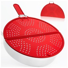 Foldable Splatter Screen for Frying Pan Grease Strainer Guard Silicone Splatter