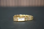 Seiko Womens Watch 4n00 7089 Gold White Rectangle