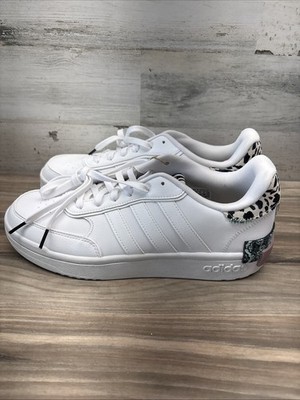 Adidas Postmove SE Women's Shoes 11 Basketball Sneakers White Animal Print