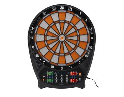 Crivit Elektronische Dartscheibe Dartboard LED 12 Darts weiss/orange *B-Ware