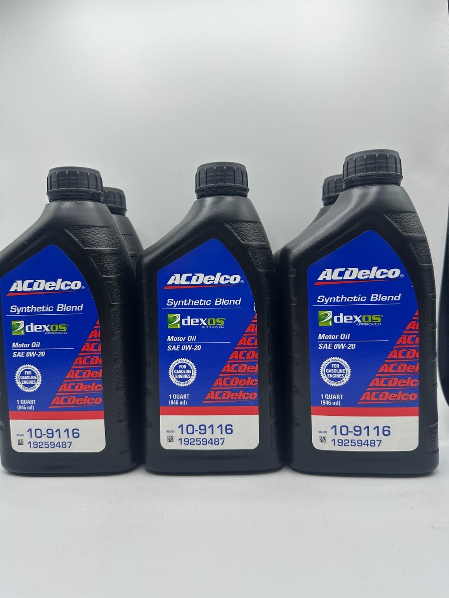AC Delco Synthetic Blend Motor Oil SAE 0W-20 Dexos Approved 10