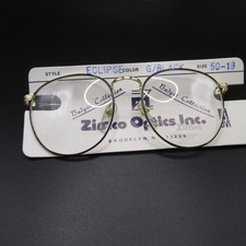 Zimco Eclipse Budget Collection Eyeglass Frames Gold Black Round 50-19-140 NOS
