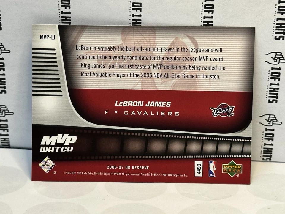 2006 - 07 Upper Deck Basketball  #MVP-LJ LeBron James MVP Holo GOLD Mint - Image 2 of 2