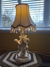 “Vintage Country Craft Lamps Cherub Table Lamp Cherub Working Resin Sculpture