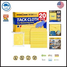 20Pcs Tack Cloth for Removing Dust from Woodworking, Sanding Particles, C