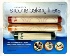 Non-Stick Silicone Baking Liners Set 3 Half Sheet & Toaster Oven Mats MIU France