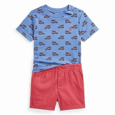 POLO RALPH LAUREN AUTHENTIC BABY BOYS ORIGINAL NEW 2Pc SHORTS SET Size 12M, NWT