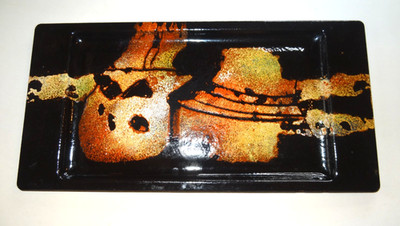 Dekor Zagreb Rucni Rad 35 Big Tray Enamel On Copper Plate Signed Ruma 1970 MCM
