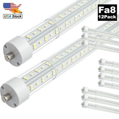 8  Single Pin LED Shop Light T8 Rotatable 8Ft LED Tube Light FA8 Bulb 144W 6500k