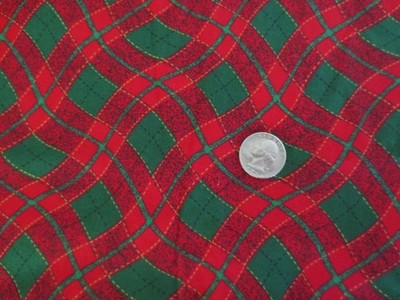 5147.  Fabri-Quilt OZARK CHRISTMAS Wavy PLAID COTTON FABRIC - 44'' x 2-5/8 yds.