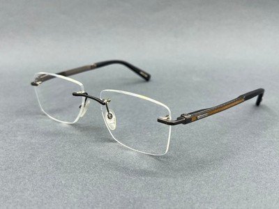 Chopard VCHD 62 Carbon Fiber Wood Rimless Eyeglasses Frame Italy