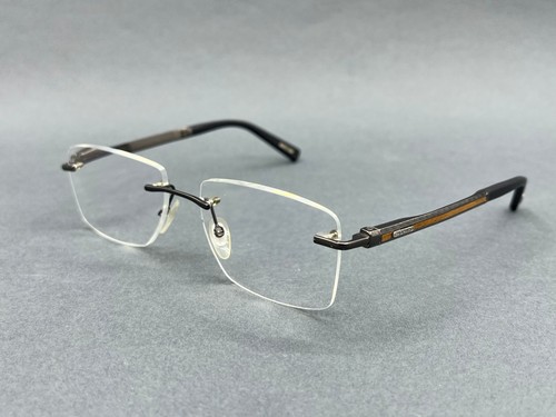 Chopard VCHD 62 Carbon Fiber Wood Rimless Eyeglasses Frame Italy